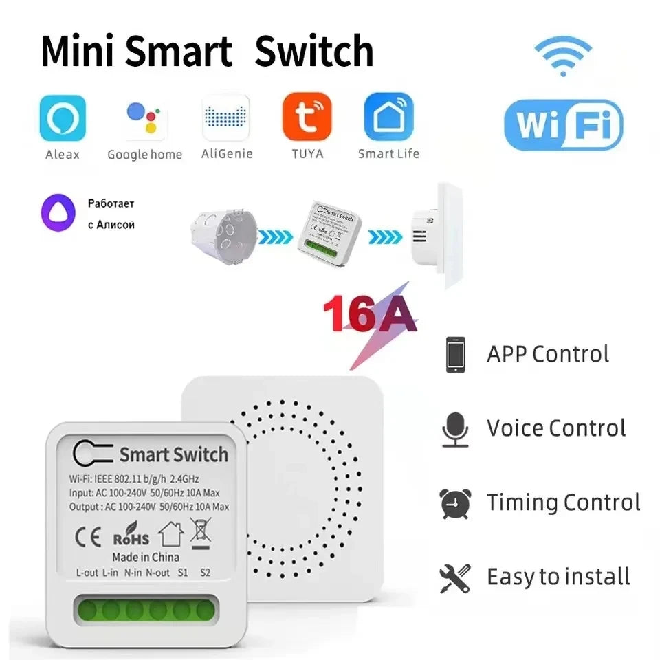 Smart Home Mini Light Switch Breaker Wi-Fi with Mobile Control | Jordan Amman Teqane.com