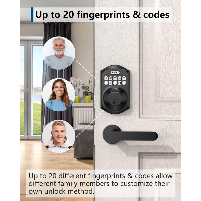 Fingerprint Keyless Entry Door Lock Amman Jordan Teqane.com قفل باب إلكتروني ببصمة الإصبع + لوحة مفاتيح عمّان الاردن تقني دوت كوم
