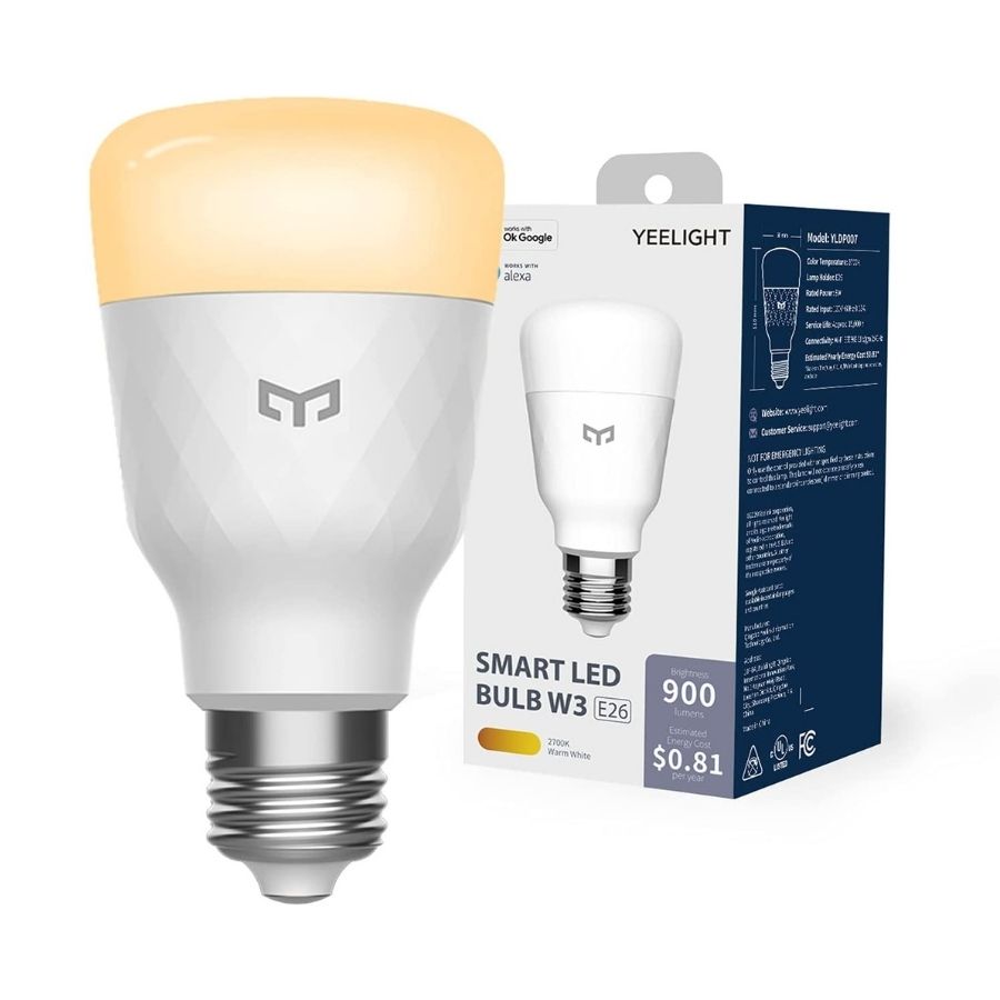 Yeelight Smart LED WiFi Bulb White, Works with Alexa & Google Assistant