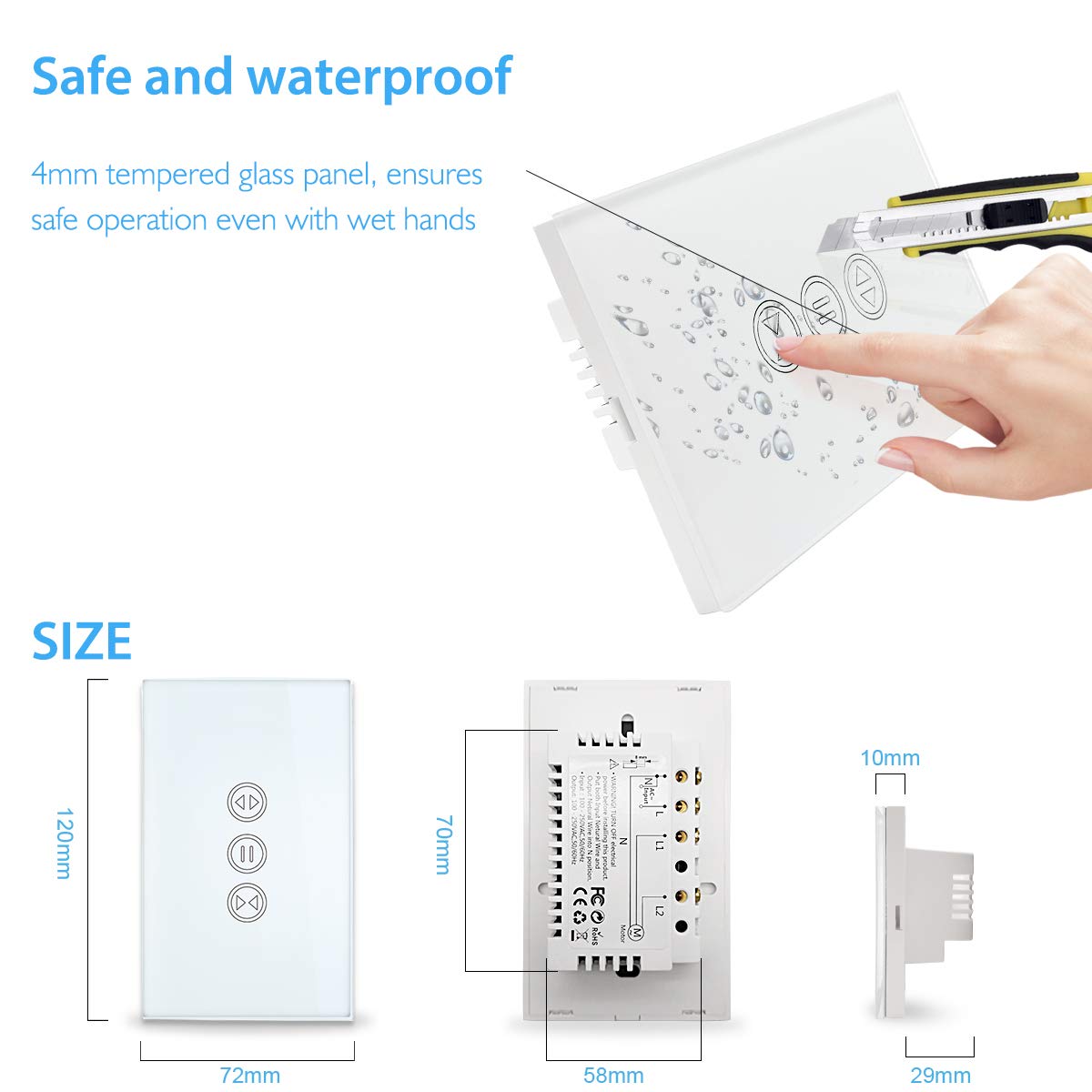 LoraTap Smart WiFi Shutter Switch with Remote | Works with Amazon Alexa & Google Assistant | Mobile App Control
