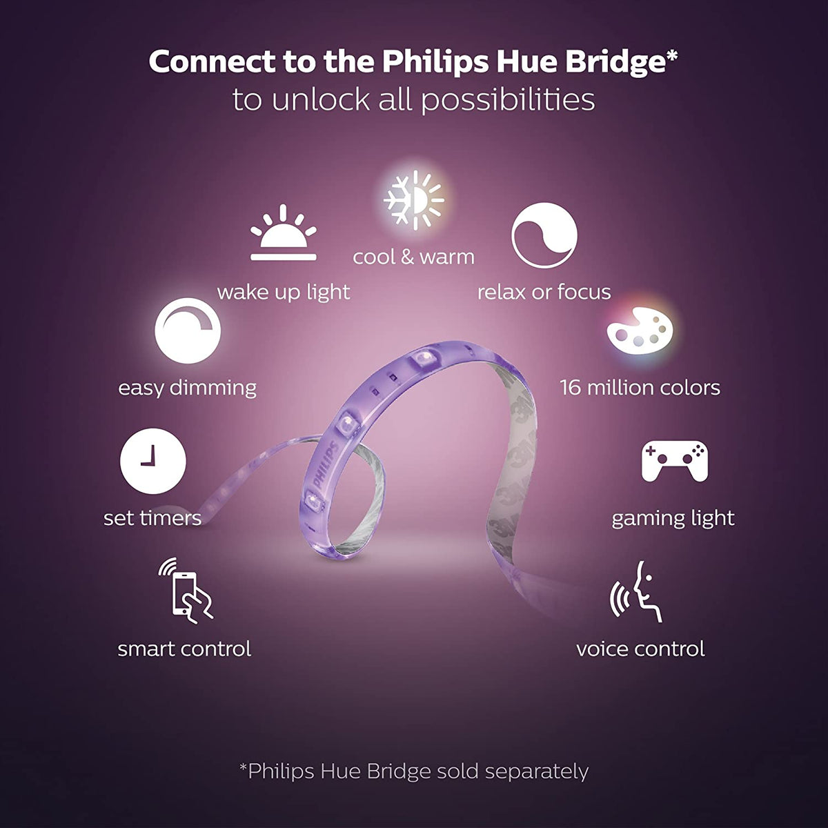 Gaming Philips Hue Color Smart LED Strip Jordan Amman teqane.com إنارة فيليبس هيو الذكية حبل ليد ملون لاجهزة الكمبيوتر - متوافقة مع جميع الالعاب الالكترونية - الاردن عمّان