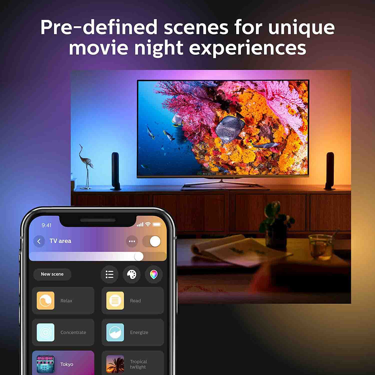 Philips Hue Play Bar Color Amman Jordan Smart Home Teqane.com إنارة فيليبس هيو بلاي بار ملونة المنزل الذكي عمّان الاردن تقني دوت كوم
