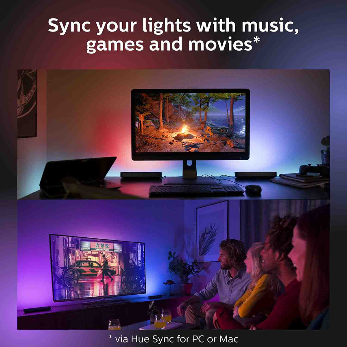 Philips Hue Play Bar Color Amman Jordan Smart Home Teqane.com إنارة فيليبس هيو بلاي بار ملونة المنزل الذكي عمّان الاردن تقني دوت كوم