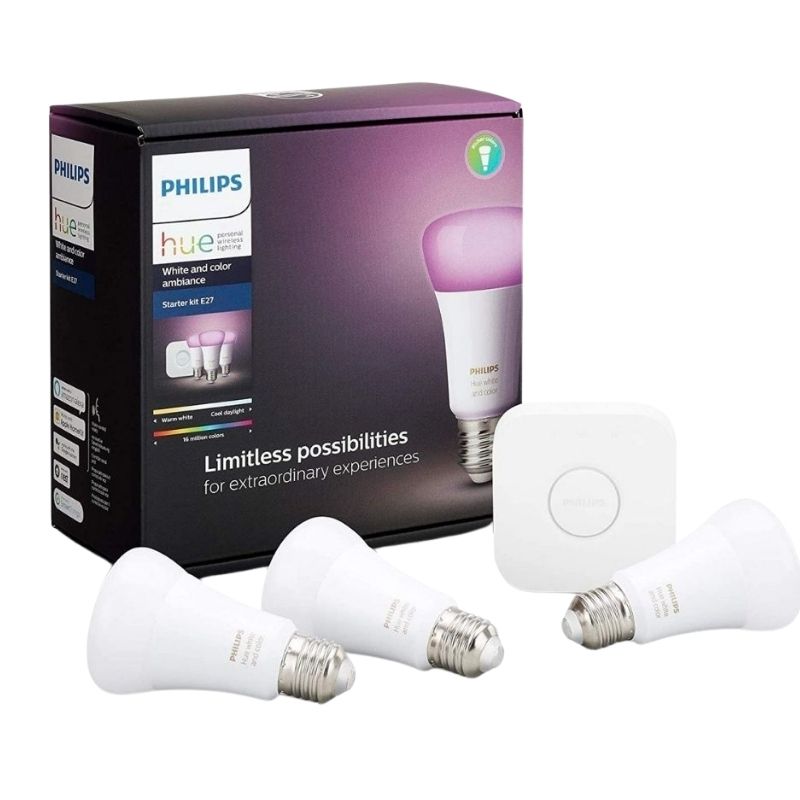 Philips Hue Color Kit 3 Smart Light with Hue Hub | Works with Amazon Alexa & Google Assistant & ِApple Home Kit