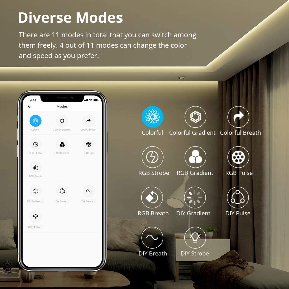 SONOFF Smart LED RGB Light Strip 5M Home Automation Jordan Teqane.com سونوف حبل إنارة ذكي ملون الاردن المنزل الذكي تقني دوت كوم