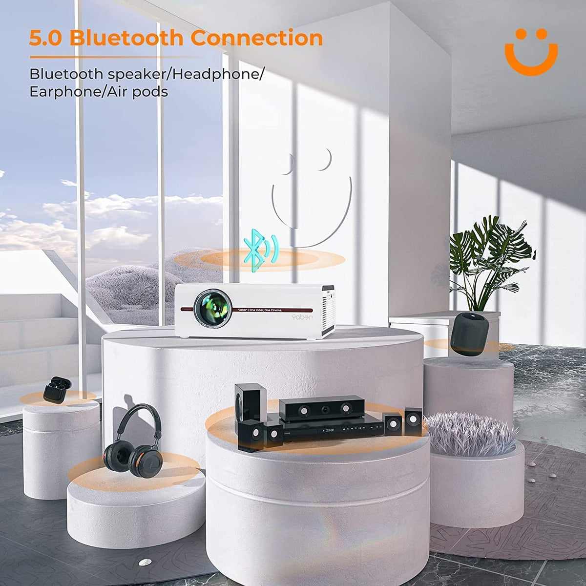 Yaber Wifi Portable Projector Amman Jordan Smart Home Teqane.com بروجكتر متنقل يابر واي فاي المنزل الذكي عمّان الاردن تقني دوت كوم