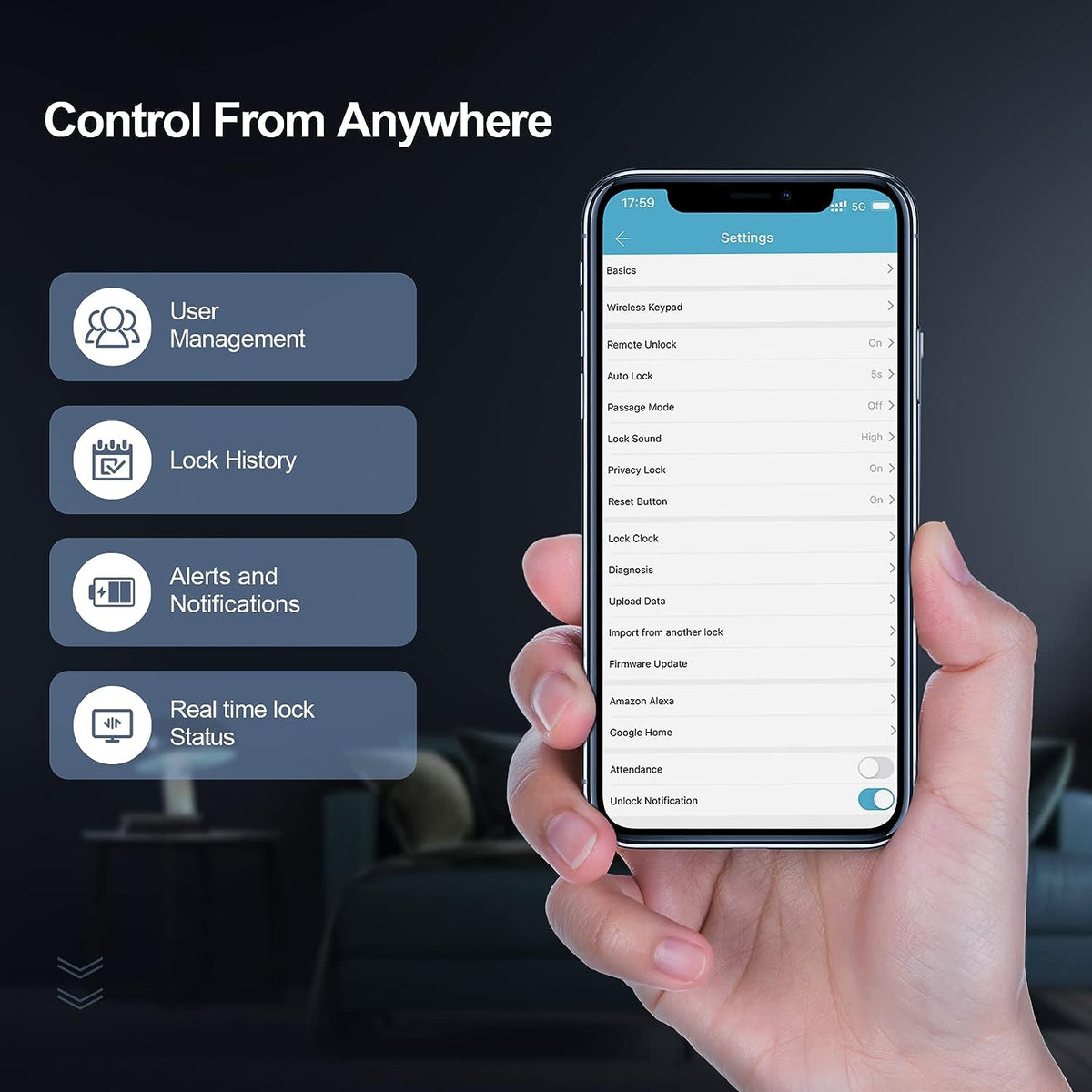  Smart WiFi Door Lock Fingerprint Amman Jordan Teqane.com قفل باب ذكي ببصمة الإصبع | واي فاي عمّان الاردن تقني دوت كوم 