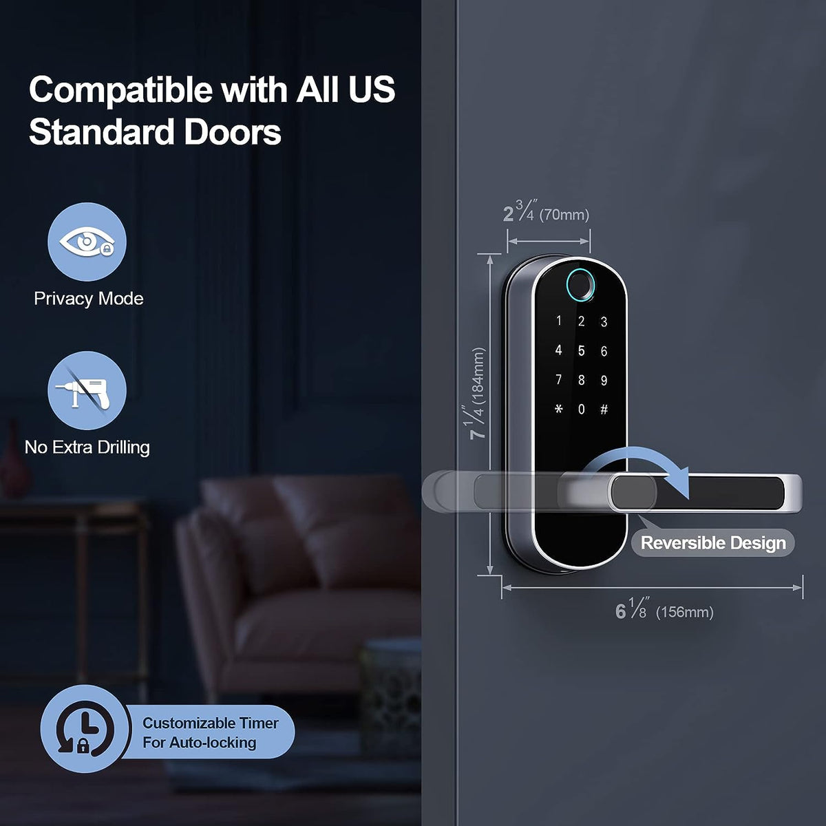 Smart WiFi Door Lock Fingerprint Amman Jordan Teqane.com قفل باب ذكي ببصمة الإصبع | واي فاي عمّان الاردن تقني دوت كوم 