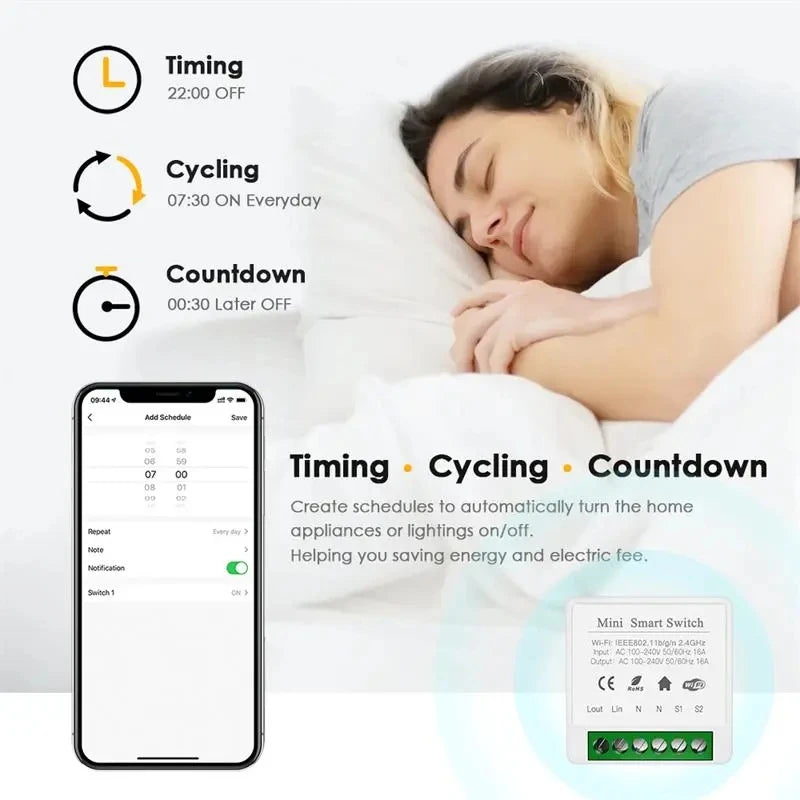Smart Home Mini Light Switch Breaker Wi-Fi with Mobile Control | Jordan Amman Teqane.com