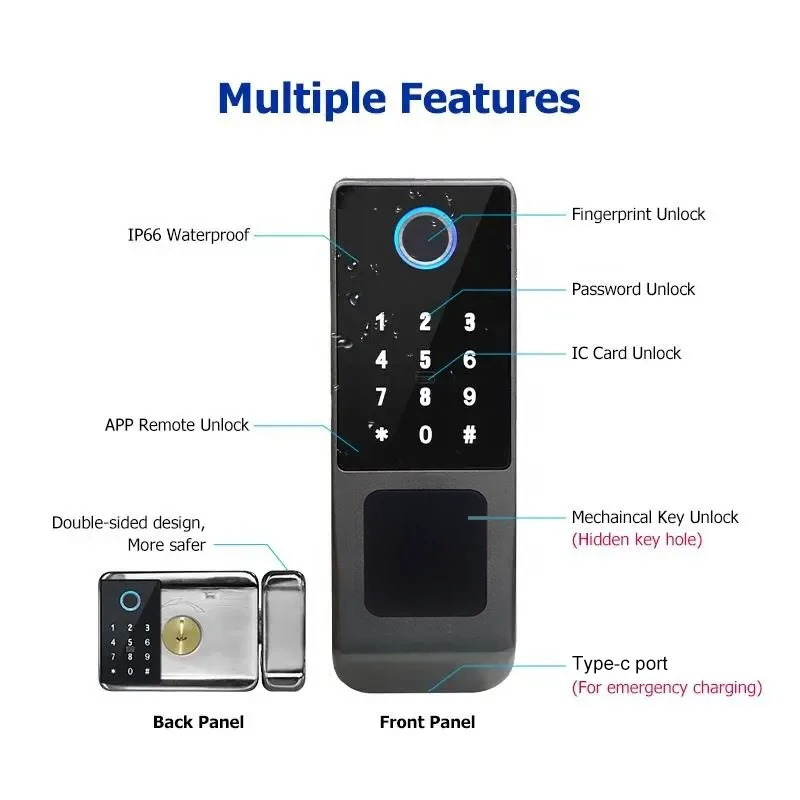 Smart door lock Home Security  Amman Jordan Teqane.com قفل باب ذكي ببصمة الإصبع  عمّان الاردن تقني دوت كوم 