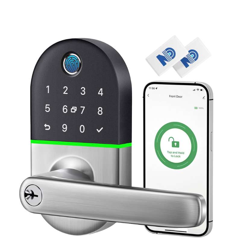 Smart door lock Fingerprint Bluetooth Outdoor IP66 Water-Resistant Amman Jordan Teqane.com قفل باب ذكي ببصمة الإصبع بلوتوث مقاوم للماء للاستعمال الخارجي عمّان الاردن تقني دوت كوم