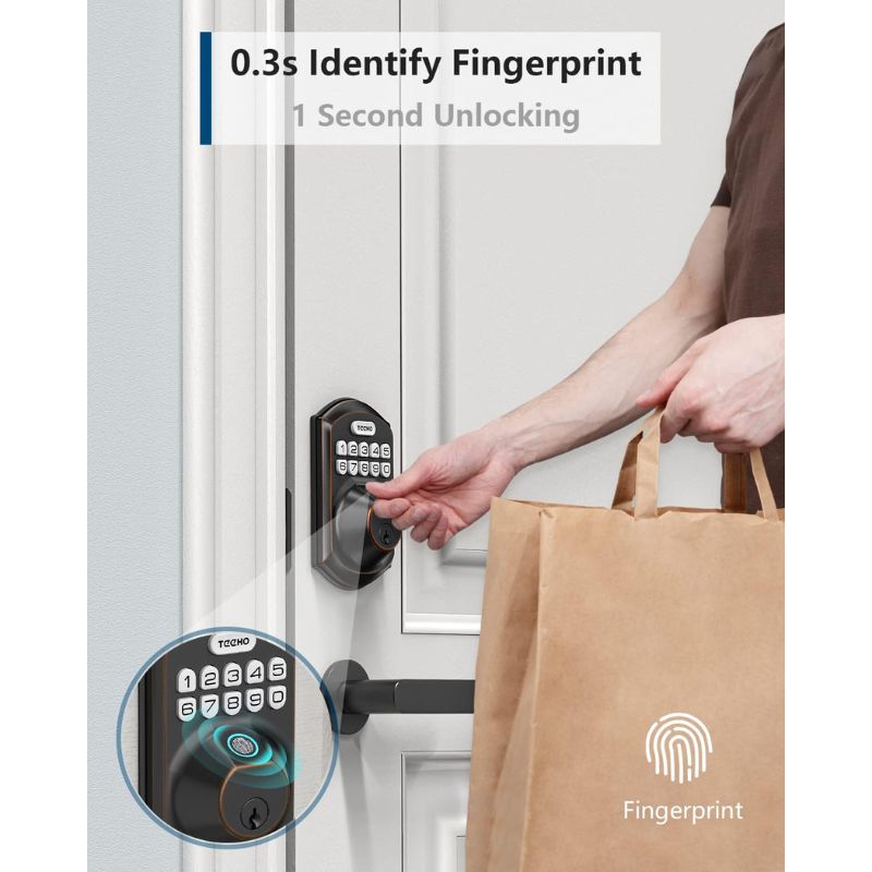  Fingerprint Keyless Entry Door Lock Amman Jordan Teqane.com قفل باب إلكتروني ببصمة الإصبع + لوحة مفاتيح عمّان الاردن تقني دوت كوم 