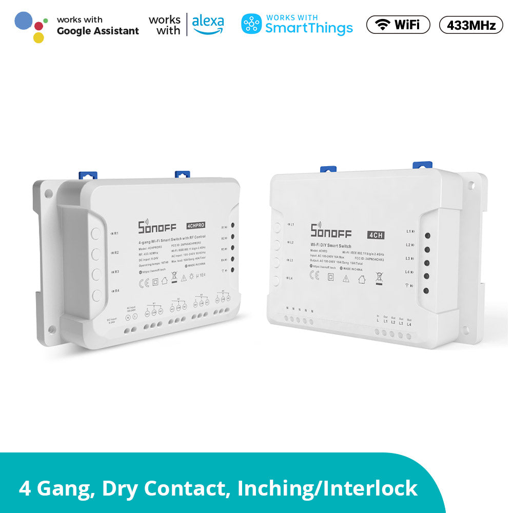SONOFF 4CH Pro Smart Switch RF Home Automation Jordan Teqane.com سونوف مفاتيح تحكم ذكية الأردن تقني دوت كوم