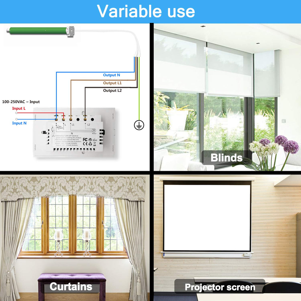 LoraTap Smart WiFi Shutter Switch Amman Jordan Smart Home Teqane.com لوحة كبسات ذكية للاباجورات لاتمتة المنزل عمّان الاردن تقني دوت كوم