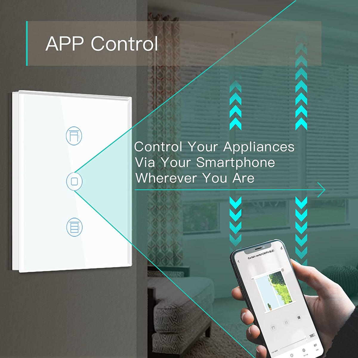  BSEED Smart WiFi Shutter Switch Amman Jordan Smart Home Teqane.com لوحة كبسات ذكية للاباجورات لاتمتة المنزل عمّان الاردن تقني دوت كوم 