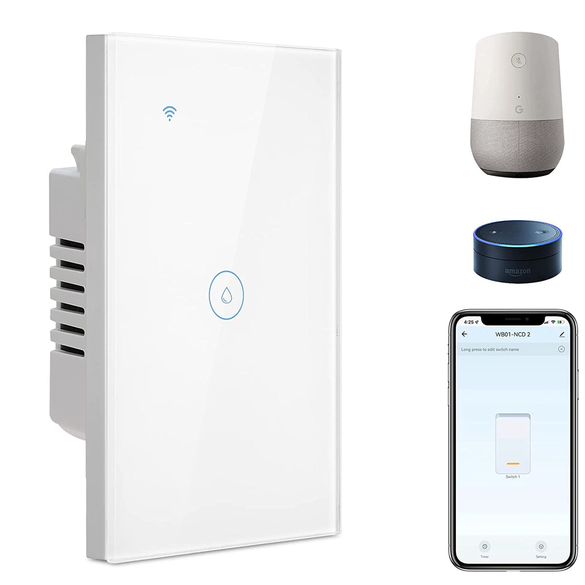  BSEED Smart WiFi Water Heater Switch Amman Jordan Smart Home Teqane.com لوحة كبسات ذكية لسخان الماء لاتمتة المنزل عمّان الاردن تقني دوت كوم 