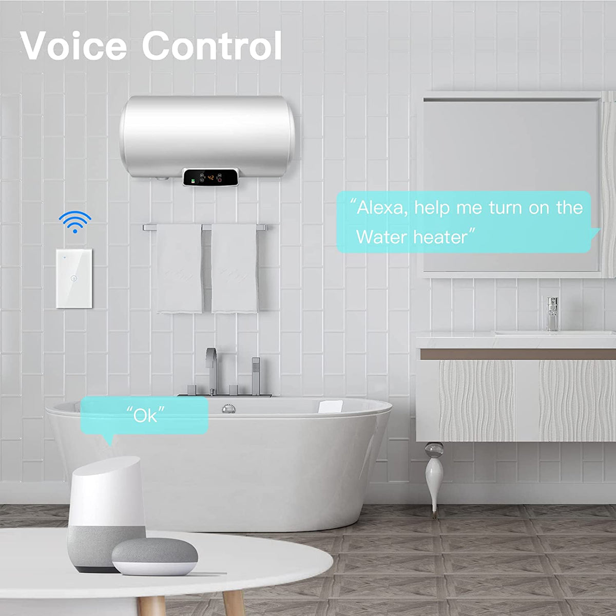  BSEED Smart WiFi Water Heater Switch Amman Jordan Smart Home Teqane.com لوحة كبسات ذكية لسخان الماء لاتمتة المنزل عمّان الاردن تقني دوت كوم 