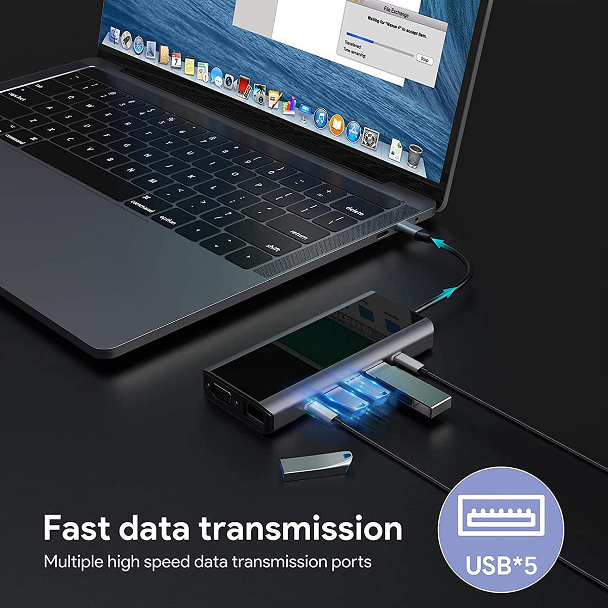  USB C Hub, 13-in-1 Docking Station Amman Jordan Smart Home Teqane.com موزع يو اس بي سي متعدد المنافذ المنزل الذكي عمّان الاردن تقني دوت كوم 
