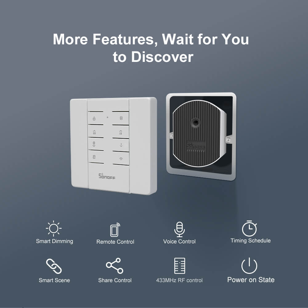 SONOFF Smart Dimmer Switch Home Automation Jordan Teqane.com سونوف مفتاح ذكي للتحكم بدرجات الإنارة الاردن المنزل الذكي تقني.كوم