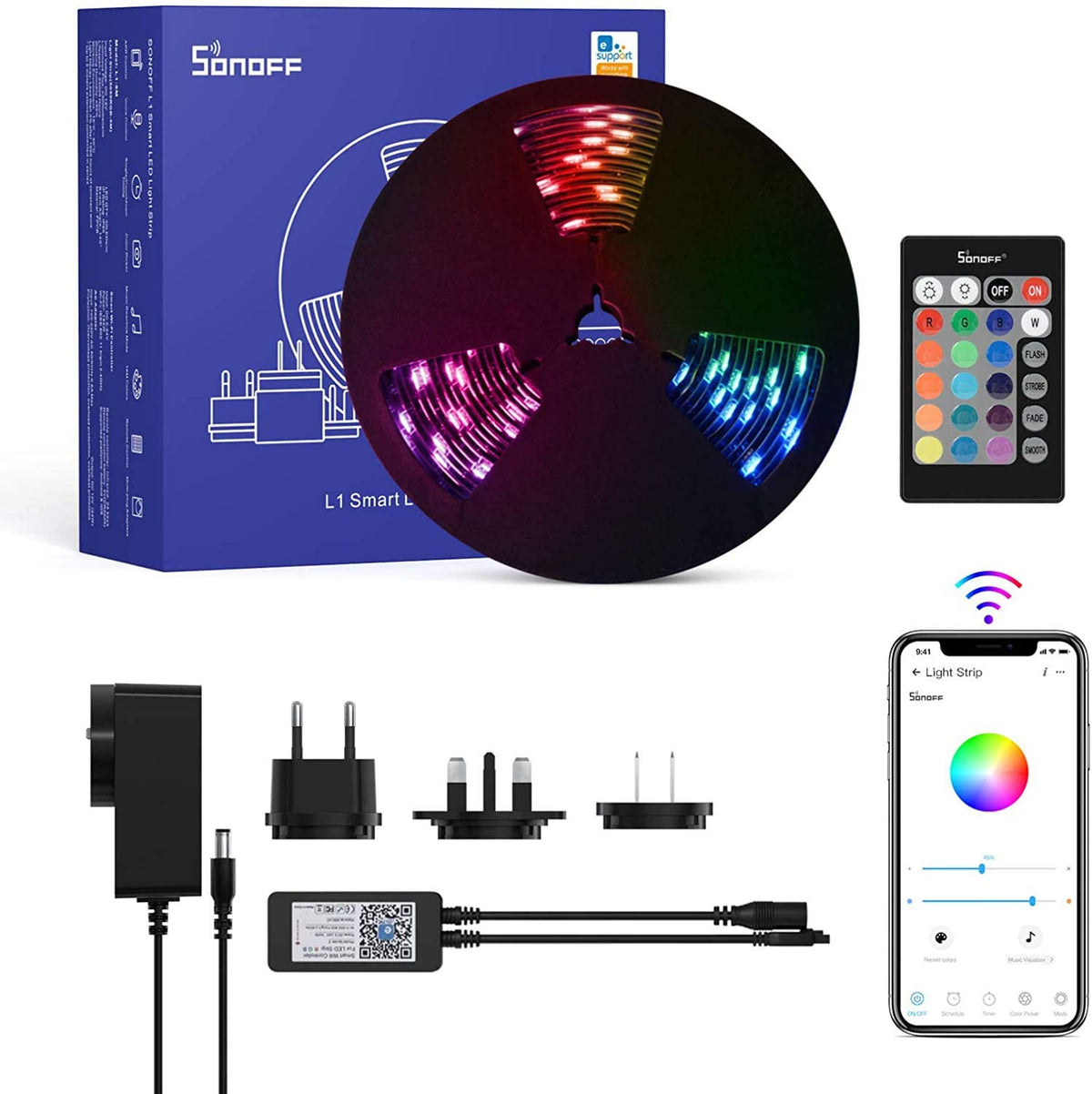 SONOFF Smart LED RGB Light Strip 5M Home Automation Jordan Teqane.com سونوف حبل إنارة ذكي ملون الاردن المنزل الذكي تقني دوت كوم