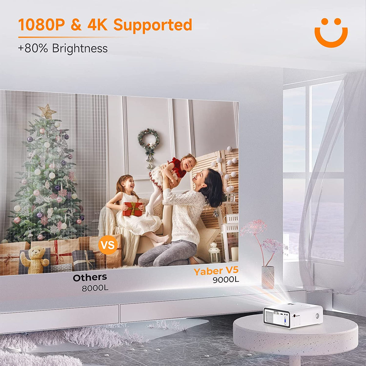  Yaber Wifi Portable Projector Amman Jordan Smart Home Teqane.com بروجكتر متنقل يابر واي فاي المنزل الذكي عمّان الاردن تقني دوت كوم 